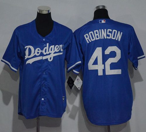 Dodgers #42 Jackie Robinson Blue Cool Base Stitched Youth MLB Jersey - Click Image to Close